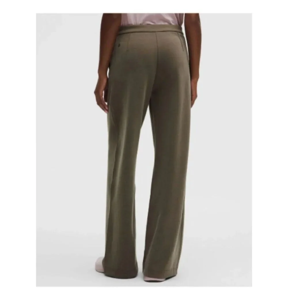 Lululemon Softstreme Pintuck High-Rise Wide-Leg Pant Olive Brown